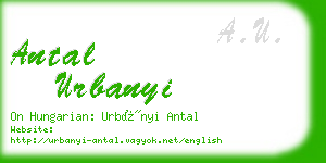 antal urbanyi business card